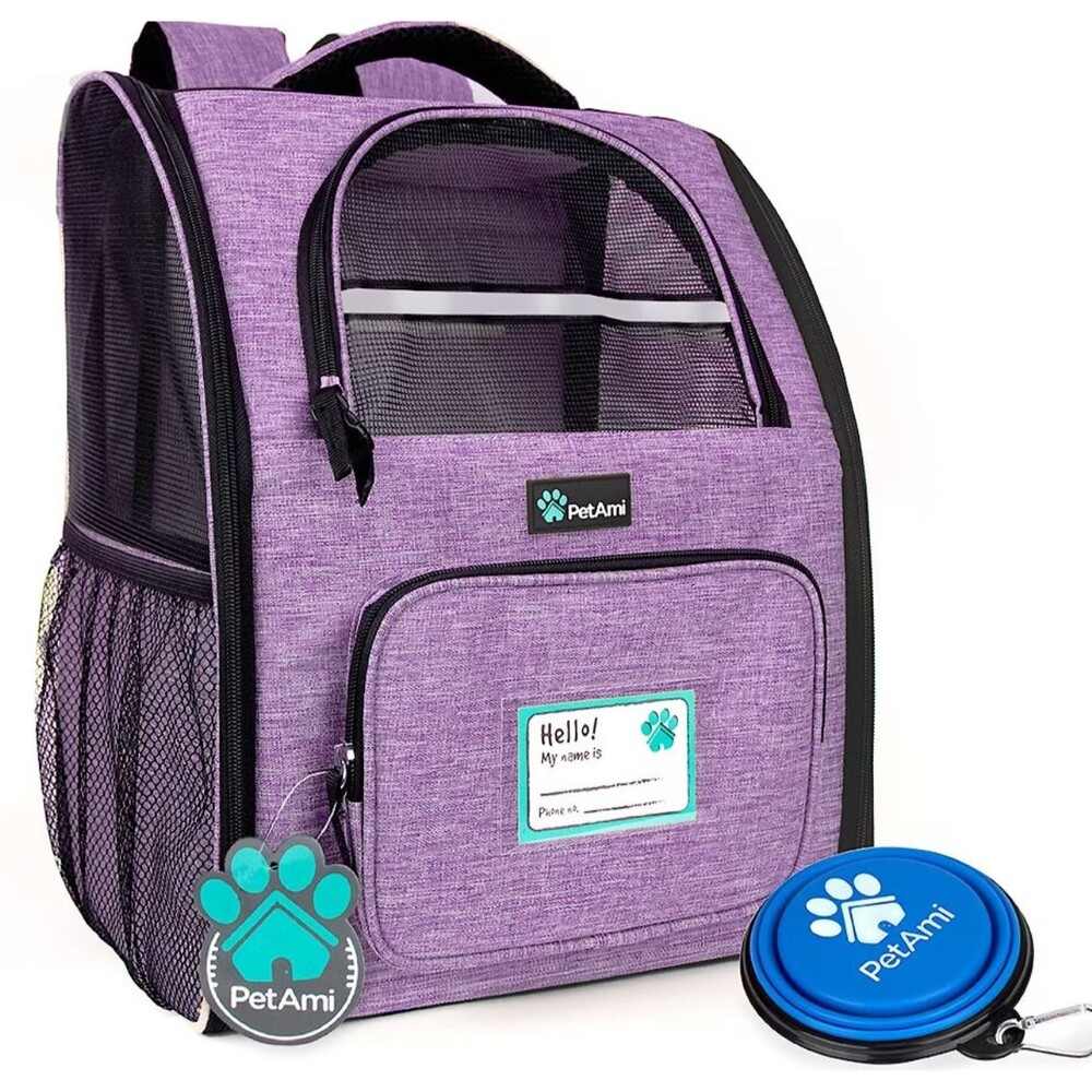 PetAmi Deluxe Pet Carrier Backpack Travel Bag for Small Dog Cat Puppy Purple NEW